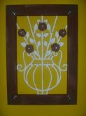 Quadro vasado com vaso de flores